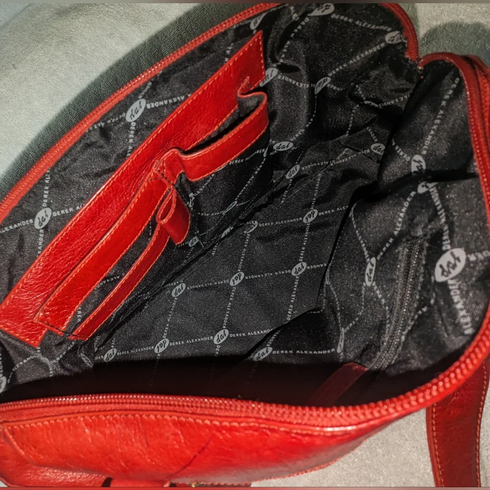 Derek Alexander red leather shoulder bag.